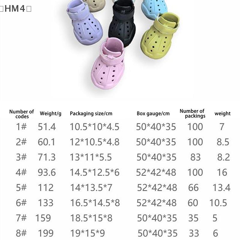 4Pcs Waterproof Dog Shoes Summer Dog Sandals Anti-slip Lightweight Pet Dog Boots Outdoor Wear-resistant Dog Sandals Pet Supplies