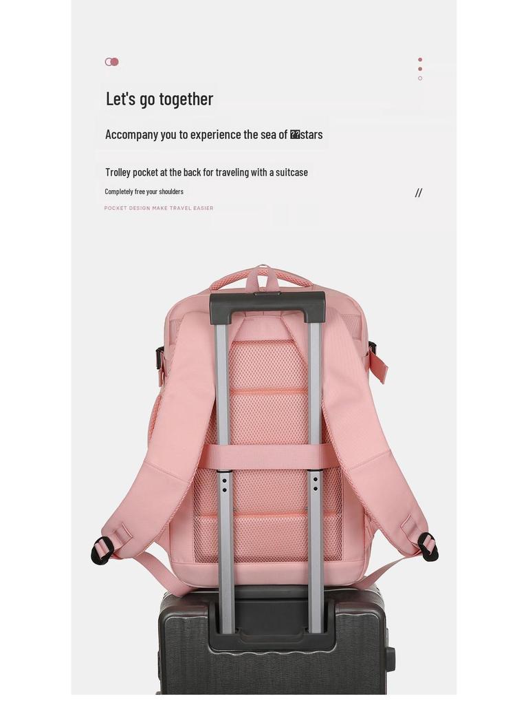 Versatile Large Capacity Travel Backpack & Trolley Bag - Perfect for Business, Commuting, and Laptop Storage