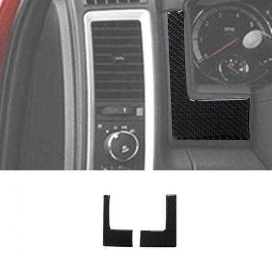 2Pcs Carbon Fiber Speedometer Side Cover Decoration For Dodge RAM 1500 09-12