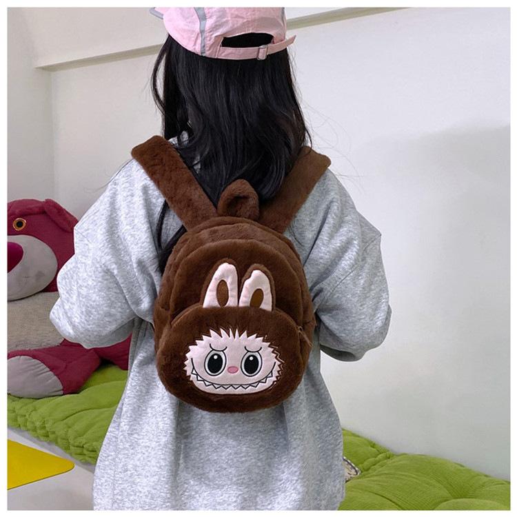 Double Backed Canvas Crossbody, Loose Change Plush Bag, Doll, Children's Backpack