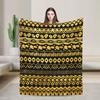 Tribal Artwork African Art Black And Gold Flannel Throw Blanket Blanket for Sofa Bedroom Warm Bed Rug,
