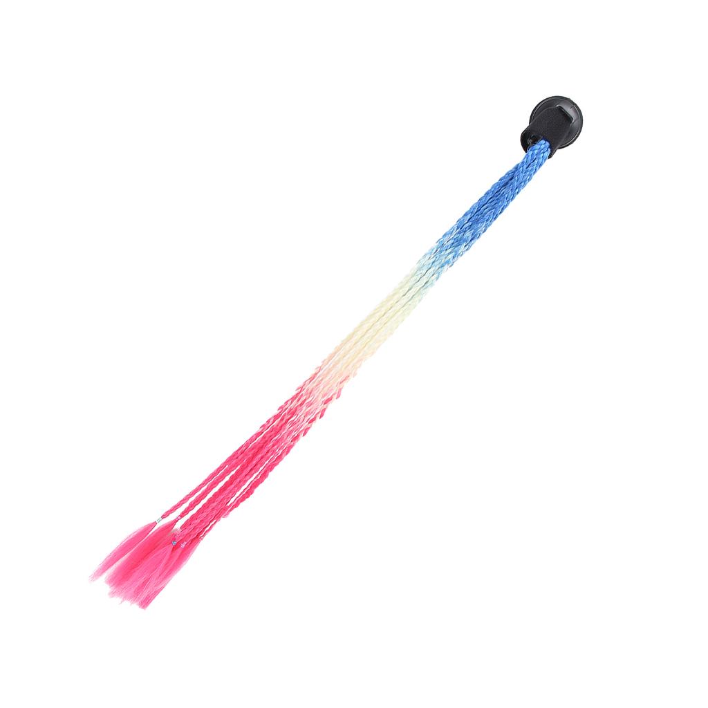 Helmet Braids Suction Cup Punk Style Motorcycle Helmet Pigtails Ponytail Gradient ColorRed White Blue