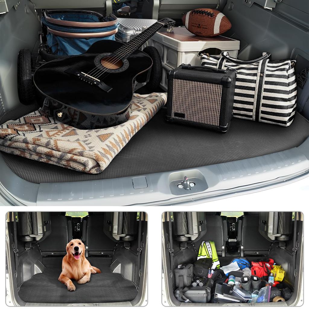 BUYFULL Delica D5 CV Series Luggage Mat Easy Abrasion Stain Resistant Fits Delica D5 CV Series 2007 - Lightweight, Rollable, Storage, Waterproof,