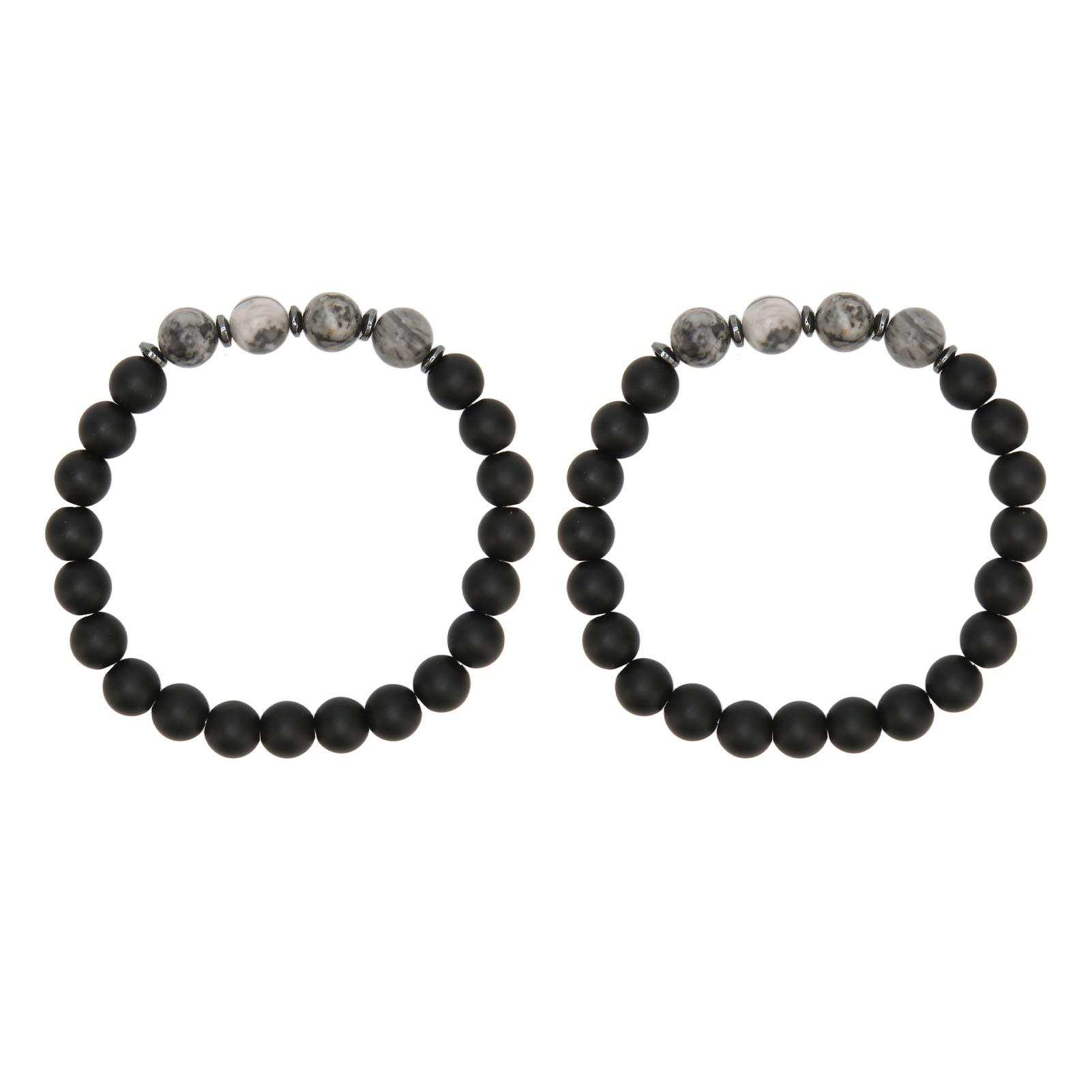 

2 шт., модный магнитный браслет для мужчин и женщин, акупунктура, для похудения, облегчение боли, камень из бисера, магнит