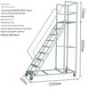 Mobile Step Ladder with Wheels for Warehouse and Supermarket Use