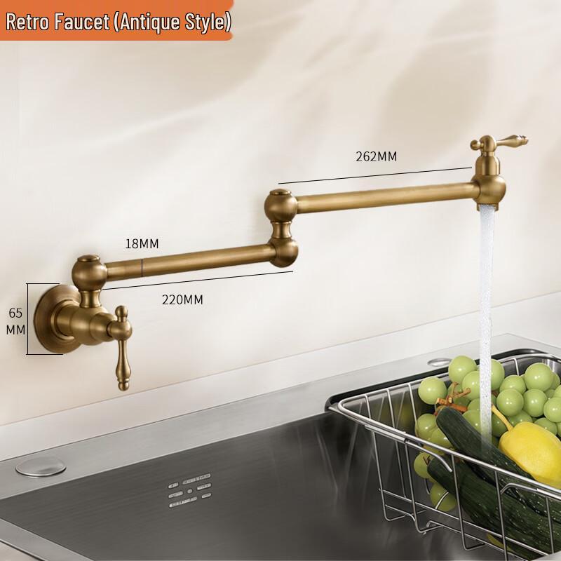 Handun Antique Pull-Out Foldable Kitchen Faucet