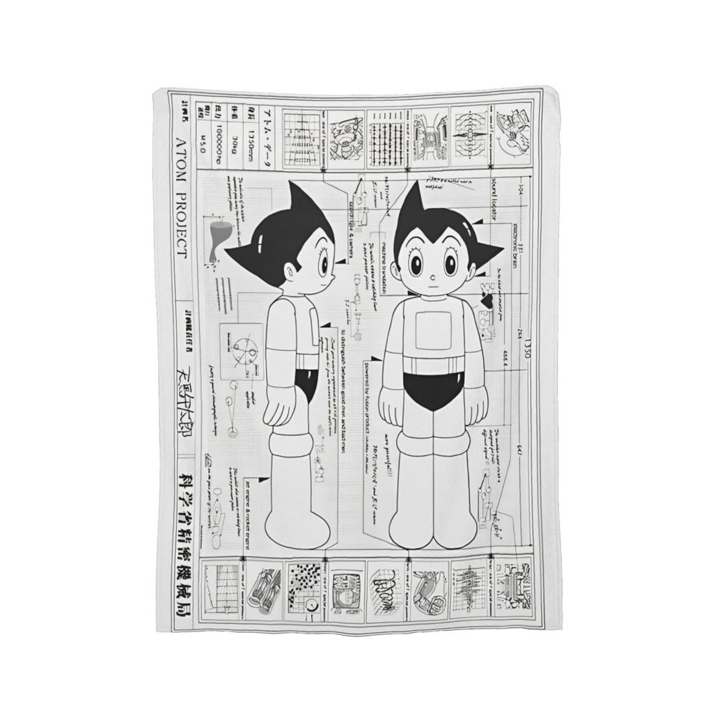Astro Boy Bauplan Strickdecke Astroboy Anime Fleece Überwurfdecke Sommer Klimaanlage Bedruckt Weich Warm Bettüberwürfe,