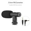 Portable Stereo Microphone Video Recording Mic 3.5mm TRS Plug Built in Rechargeable Battery for DSLR Cameras Camcorder
