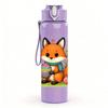 1PC Floral Easter Fox 750ml Color Plastic Sports Water Bottle Leakproof Flip Straw Lid Suitable for Sports Office Home Use