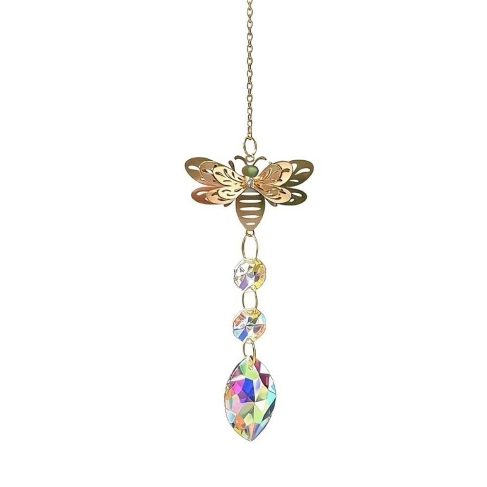 

Colorful Bee Wind Chimes Crystal Sun Catcher Hanging Crafts Wind Spinner Gif Bee