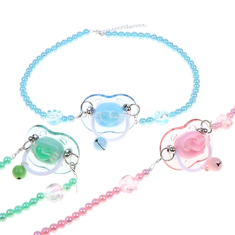 Pacifier Bead Necklace Cute Soft Girl Love Bow Candy Dopamine Lolita Decorative Accessories Couple Gifts