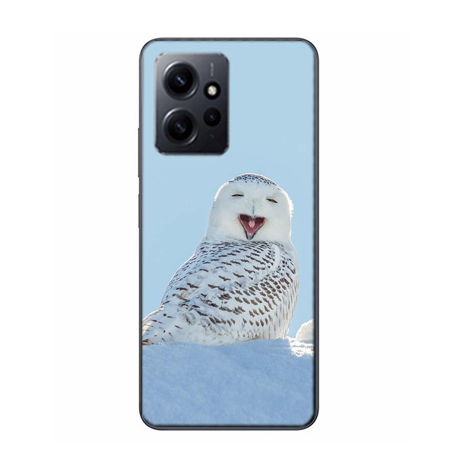 Snow Cute Owl Animal Cover Case For Xiaomi Redmi Note 12S 12 11 Pro Plus 11T 11S 10 5G 10S 9 9T 9S 8 8T 7 5 Pro TPU Phone Clear