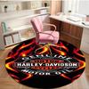 Harley Davidson Print Round Rug, Washable Floor Carpet, For Entryway Dorm Laundry Room Office Study, Home Decor Birthday Christmas Gift