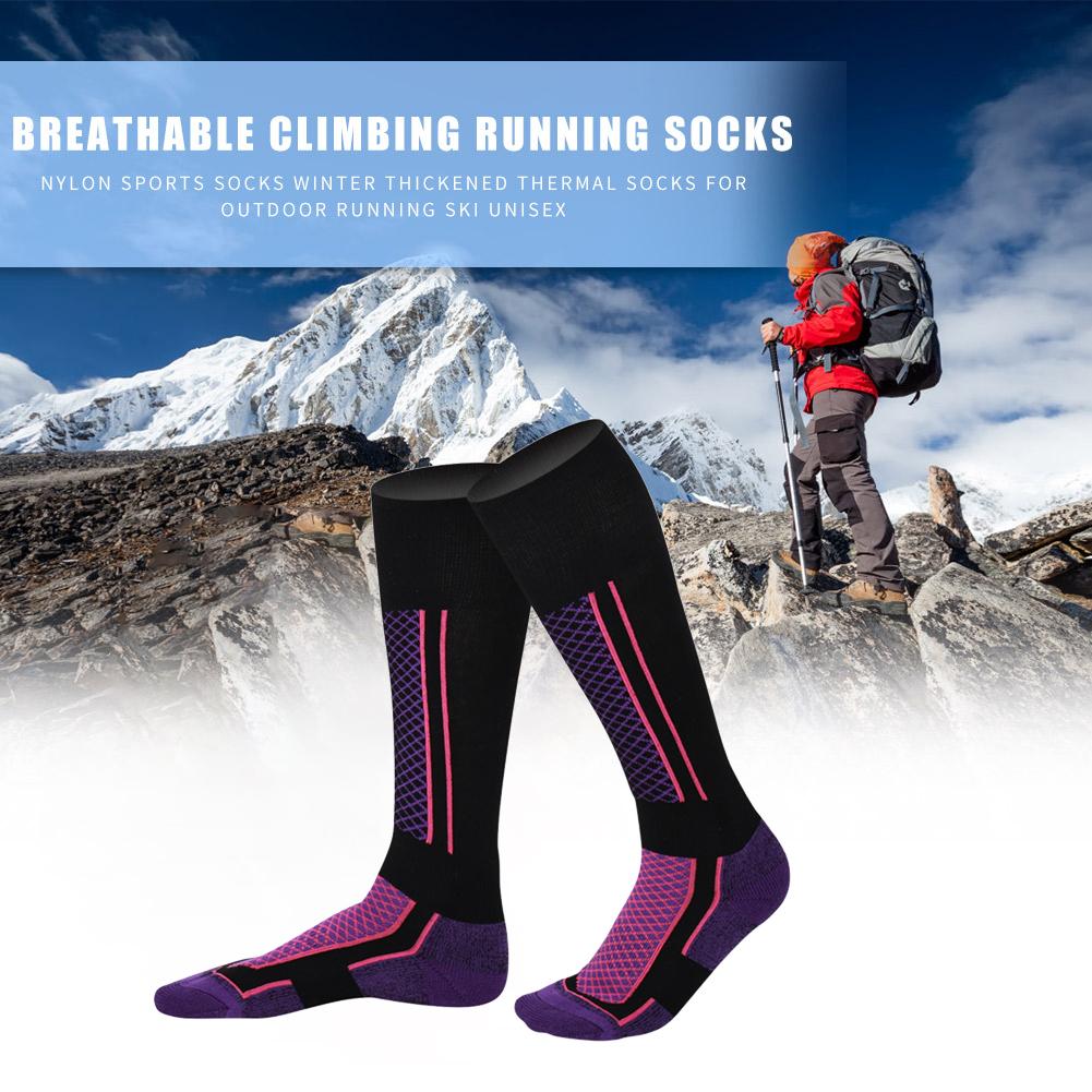 Winter Warm Ski Socks Men Women Nylon Thickened Cotton Socks Outdoor Skiing Hiking Thermal Sports Sock Breathable Knee High Sock