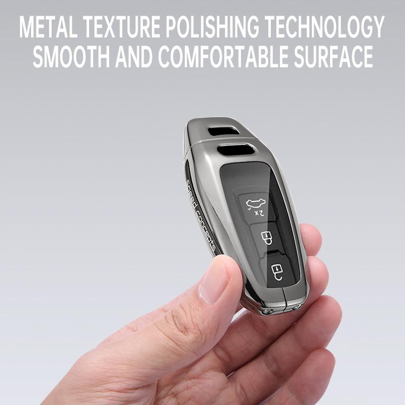 Zinc Alloy Key Case Cover for A5L Q5L Q6L e-tron 2025-2026 Smart Remote Fob Protector