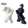 Aesthetic Bedroom Shelf Decor 2PCS Bunny Bookends, 3D Printed Rabbit Matte Black And Functional Student School Supplies White Book Stoppers, for Home