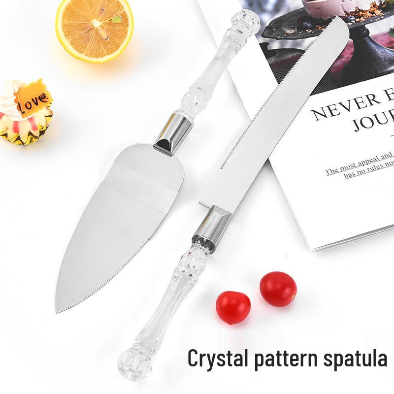 Stainless Steel Cake Knife and Spatula Set - Elegant Wedding Gift & Baking Tool