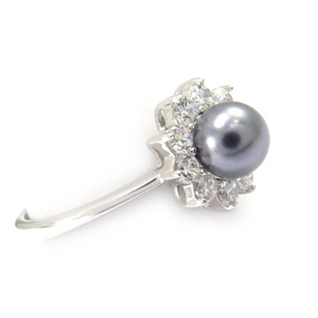 Silver Ring 'Sissi' Silver Gray (rhodium) - 10 Mm