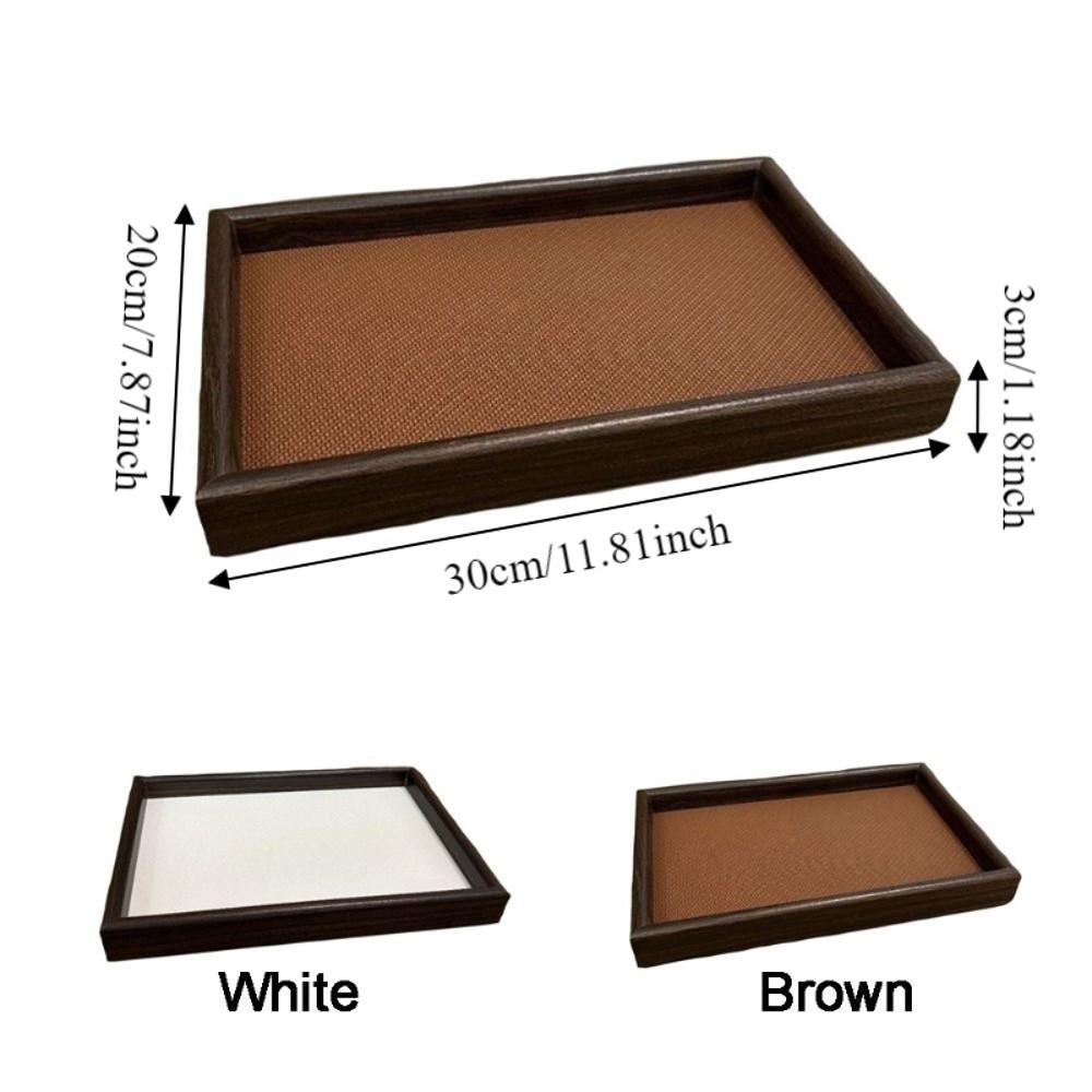 Holz Schmuck-Auslage Tabletts Dekorativer Uhr Schmuck Organizer Rechteckiges Aufbewahrungs Tablett Schminktisch