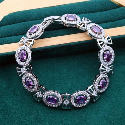 Classic Purple Zircon Encrusted Bracelet