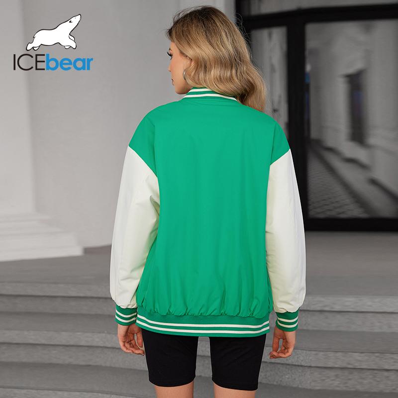 ICEbear New Autumn Winter Fashion Bomber Jacket Women's Streetwear Baseball Jersey Oversized Jacket GWC4568-1I