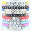Taylor Elastic Beaded Bracelet Set - Colorful, Multi-Layer, Personalized Letter Jewelry