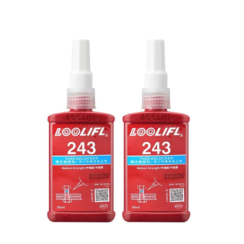243 Medium Strength Blue Threadlocker 10ml 50ml, Anaerobic Adhesive Anti-Loose Sealant for Nuts Bolts Screws Fastening & Anti-Vibration