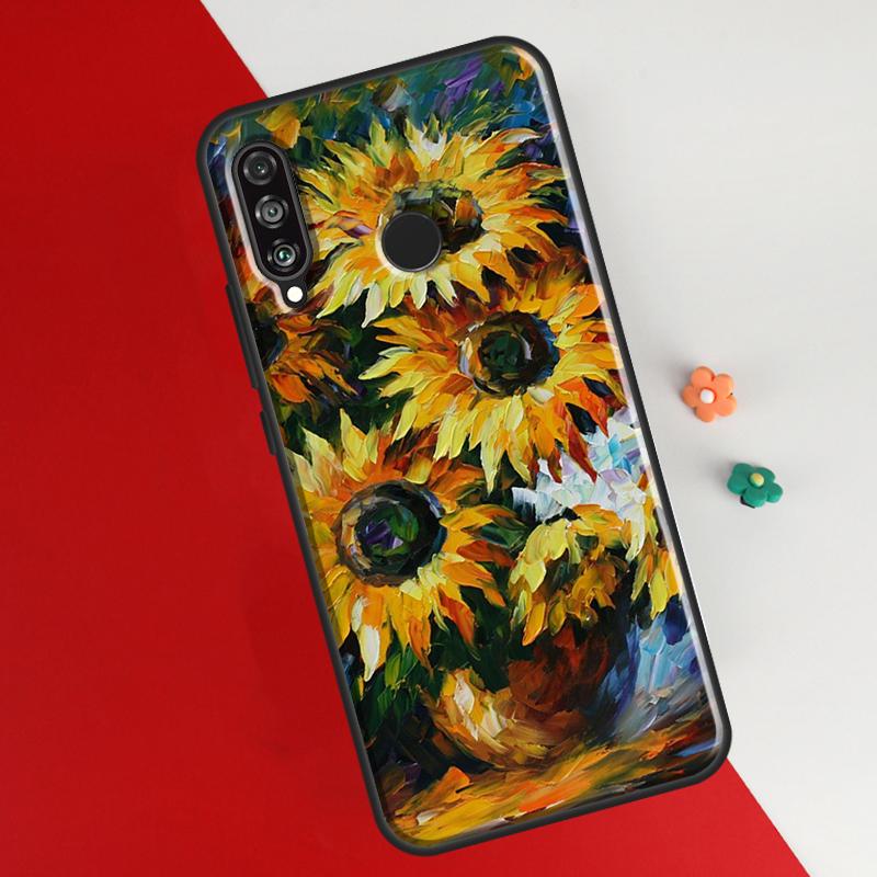 Oil Painting Boho Flower Art Case For Honor 50 8X 9X 10i Cover For Huawei P30 P40 Lite P50 P20 Pro P Smart 2019 Nova 5T