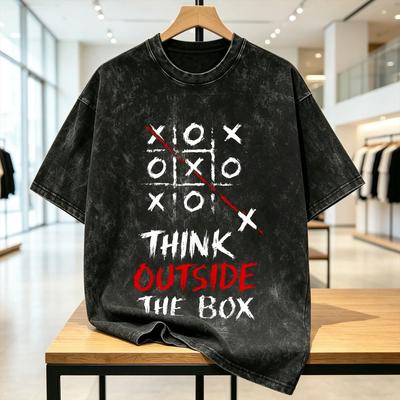 Think Outside the Box T Shirt  Popular T Shirts Short-Sleeve Y2K Classic Tops Beach Cotton Comfortable Oversize Top Tees