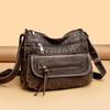 Large Capacity Shoulder Bag Women's Multi-Layer Lightweight Soft Leather Crossbody Bag