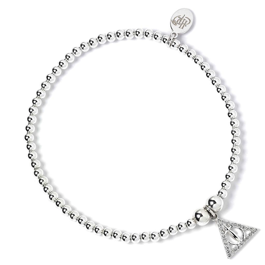 Harry Potter sterling silver Deathly Hallows ball bead bracelet with crystals