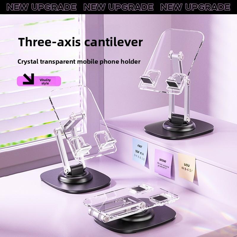 Universal Aluminum Lazy Phone Support Stand With 360 Degree Rotation For Streaming And Video Calls