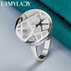 925 Sterling Silver Round 7 8 9 10 Ring For Women Fashion Charm Jewelry