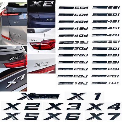 Auto-Emblem-Aufkleber 3D ABS glänzend schwarz SDrive18i 20i 23i 25i 28i 30i 35i 40i 45i 50i 55i für X1 X2 X3 X4 X5 X6 X7 GT