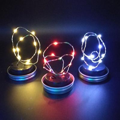 Pleasure Holiday Lampada da decorazione per feste a energia solare da 10 LED con inserto per coperchio da fata per barattolo di vetro