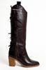 Women Modern Stylish Fashion Boots Genuine Leather Brown Genuine Leather Thick Heel Tassel Western Cowboy Boots