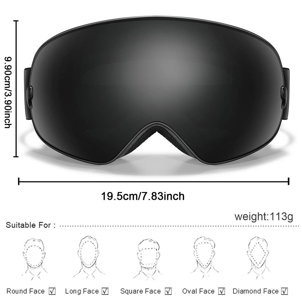Men Women Anti-Fog UV400 SKI Goggles Snowboard Outdoor SportS Teen Snowmobile Glasses Winter Cycling Eye Windproof Christmas