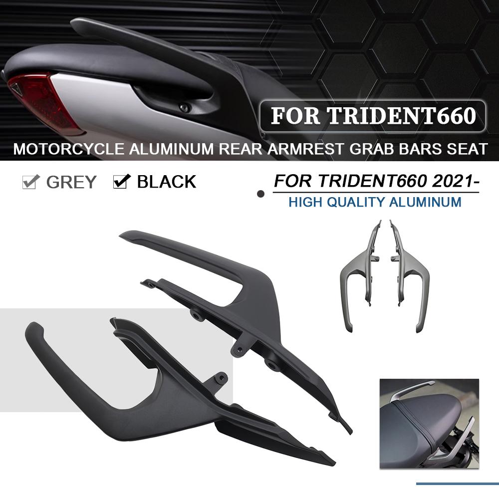 Motorcycle Aluminum Rear Armrest Grab Bars Seat Pillion For Trident660 TRIDENT 660 2021-2024 Passenger Handle Armrest 2022 2023