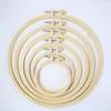 Multi-Size Beige Bamboo-Look Metal Embroidery Hoop for DIY Flower and Cross Stitch Projects