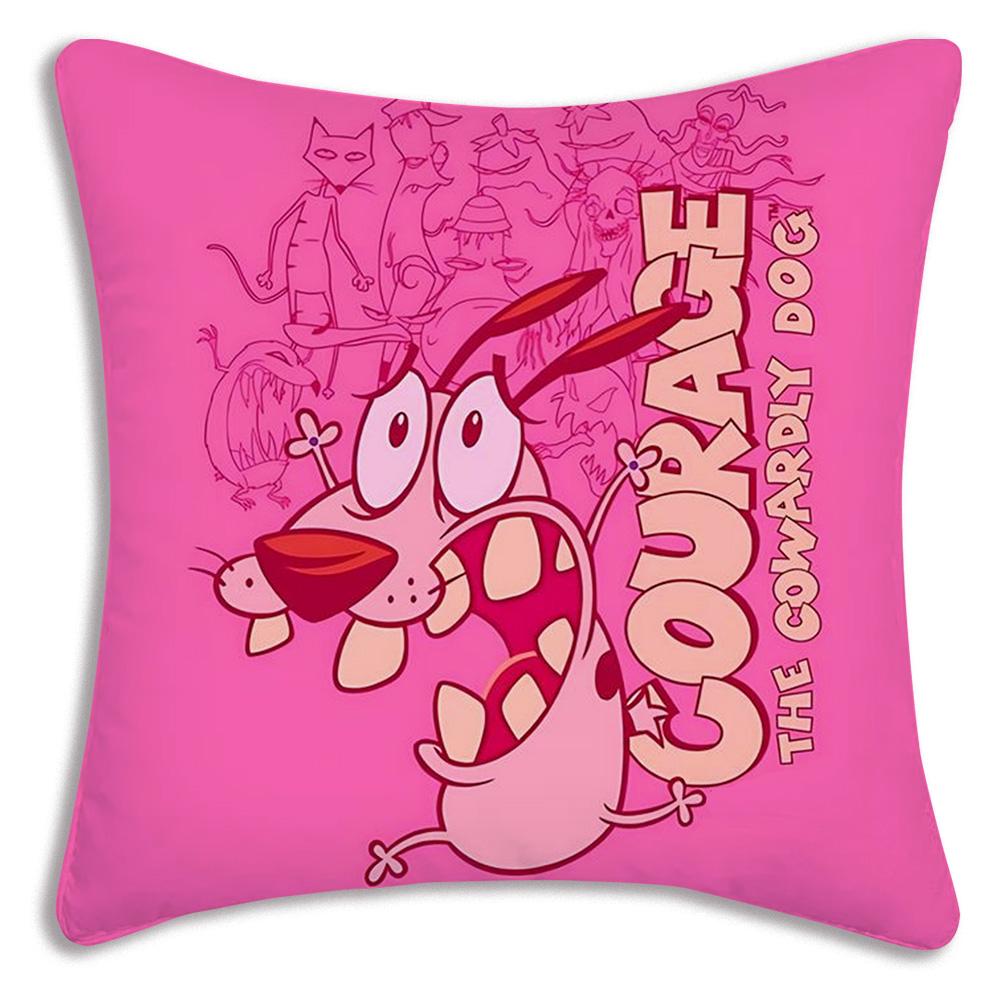 Anime For C-Cowardly Dog Pillow Covers Cartoon Sofa Decorative Home Double-sided Printing Short Plush Cute Cushion Cover