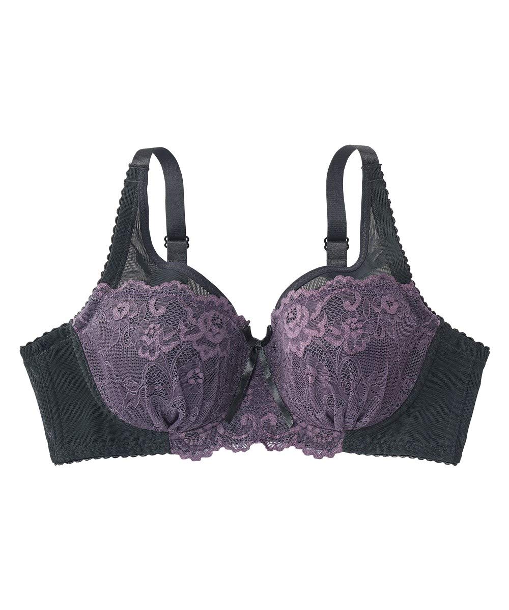 

Nissen Full Cup Bra with Secure Bust Coverage Lace Bra, (Knitted Type, Black, G100)