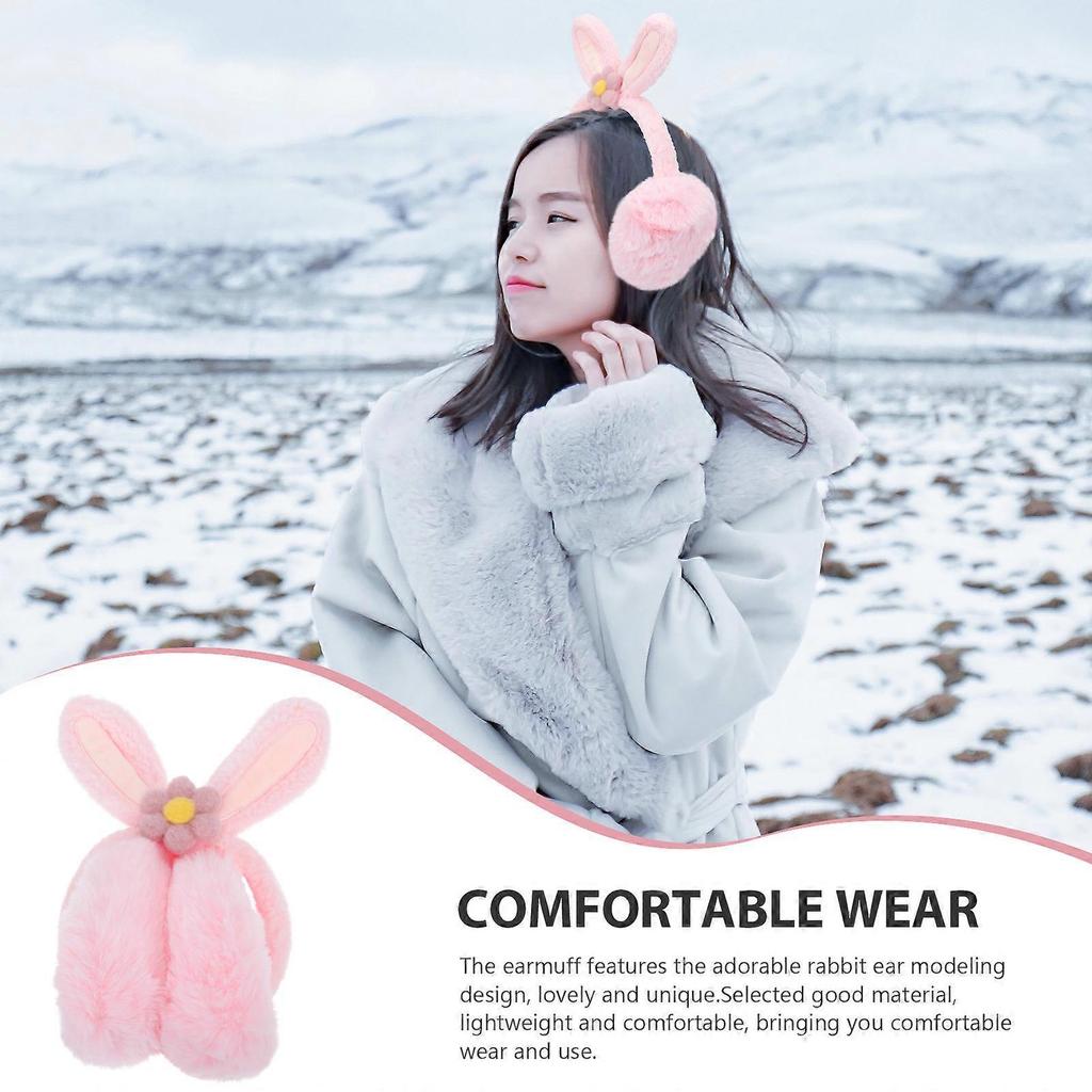 1pc Lovely Winter Earmuff Adorable Rabbit Ear Modeling Plush Warm Earmuff
