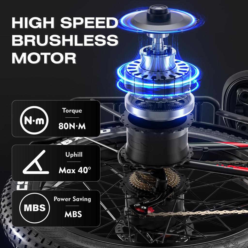 TIFGALOP Adult Electric Bike, 26-inch Mountain Bike, 750W Motor, 52V 19Ah Battery, 40-90km Range, Dual Suspension, Black