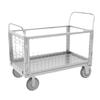 Industrial Utility Cart with Protective Mesh Railing