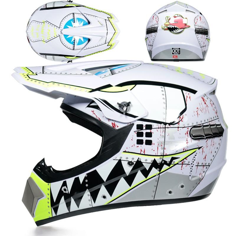 Lightweight Full Face Off-Road Motorcycle Helmet Dirt Bike ATV Trail Riding With Ventilation Clear Visor