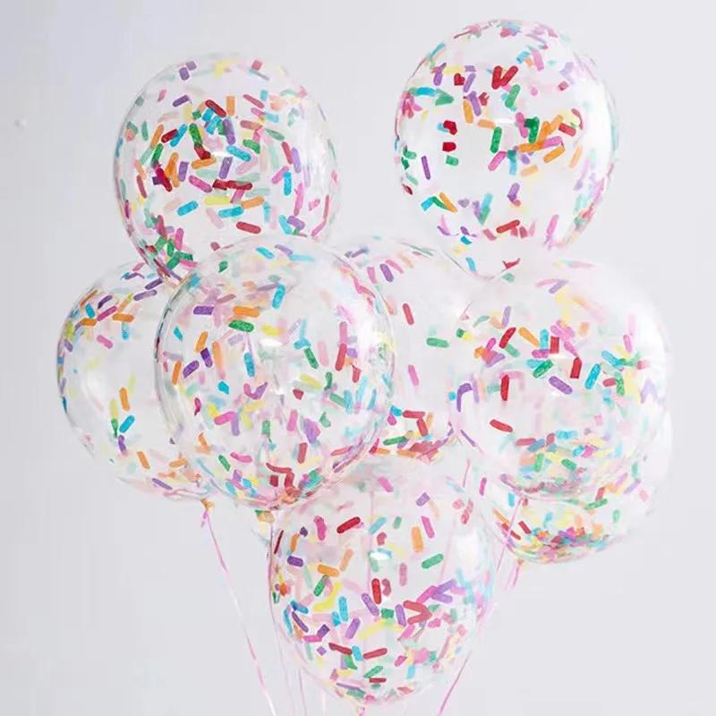 12inch 10pcs Ice Cream Balloons Birthday Wedding Party Decoration Long Strips Paper Confetti Latex Ballons Baby Shower Sprinkles
