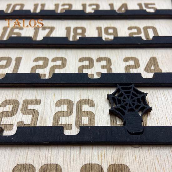 Halloween-Adventskalender, Holz-Countdown bis Halloween-Ornament mit beweglichem Kürbisblock für die Inneneinrichtung