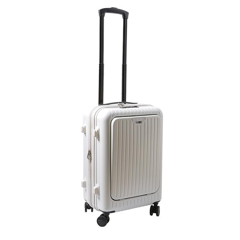 2024 Stylish 20-Inch Front-Opening Carry-On Suitcase with Double-Row Universal Wheels – Unisex High-End Design