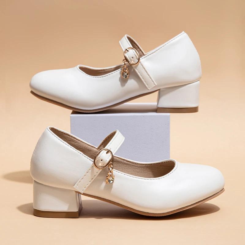 Fashion Girl Princess Shoes Comfor Kids Leather Shoes Anti Slip Girls' Shoes Soft Soled Child Shoe Simple Girls Leather Shoe