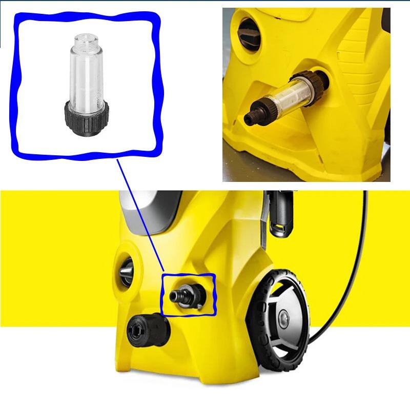 Water Filter Connector for High Pressure Washer Gun G3/4 Inch Connection (with Filter Cartridge) for Kärcher K2 K3 K4 K5 K6 K7